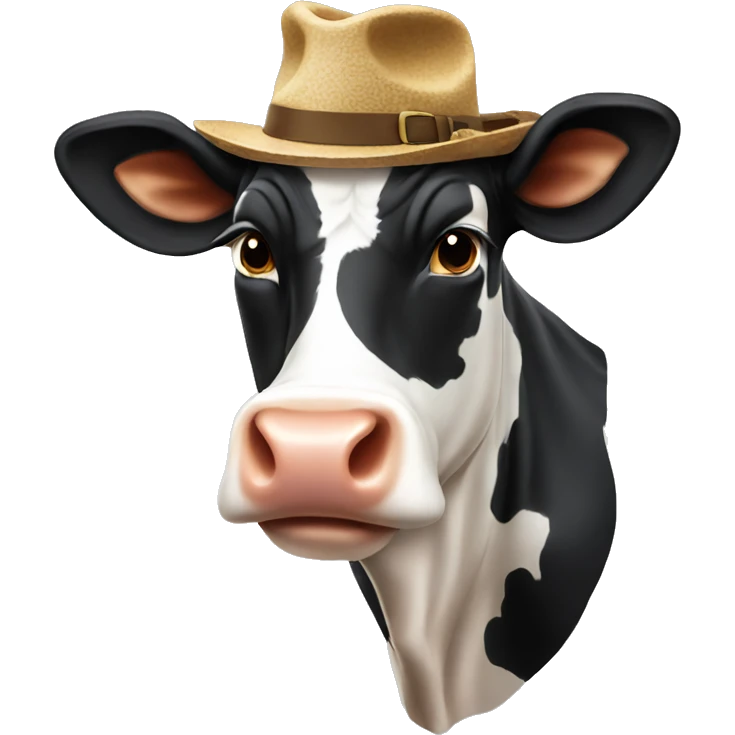 Cow wearing a hat emoji