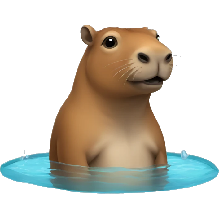 a capibara in a pool emoji