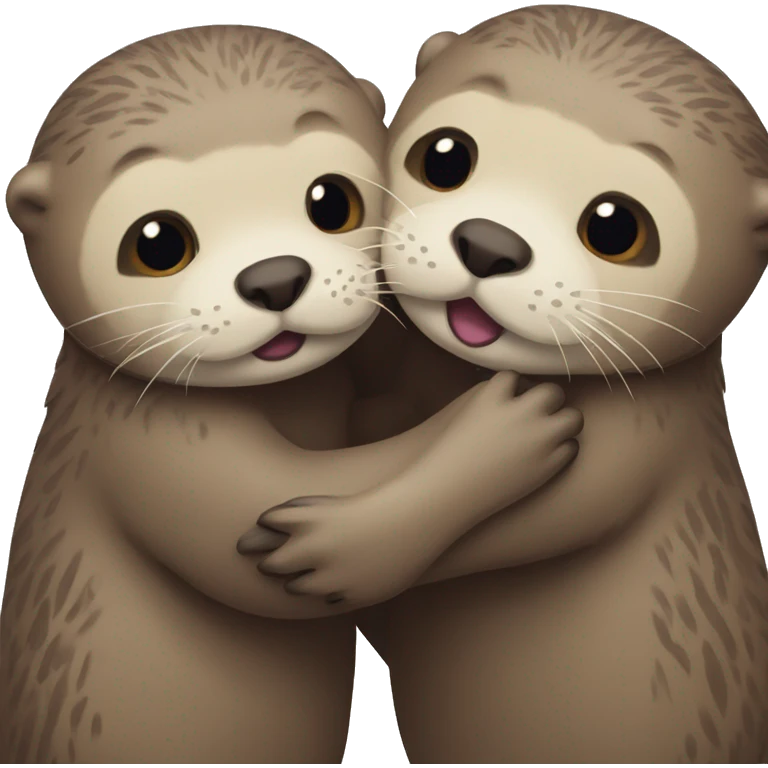otters hugging emoji