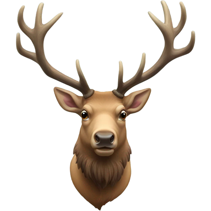 Bull elk with large antlers emoji