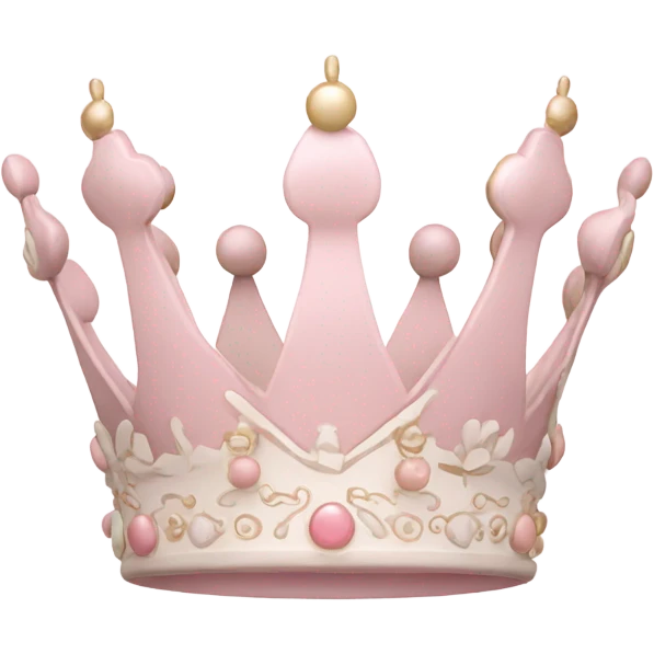 White and pastel pink crown emoji