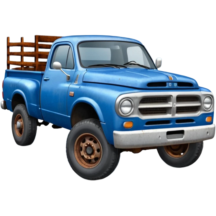 2002 dodge truck two wheels on the back blue emoji