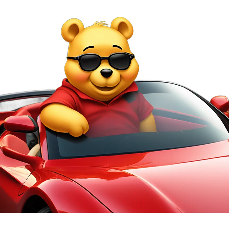 Winnie the Pooh in a Ferrari  emoji