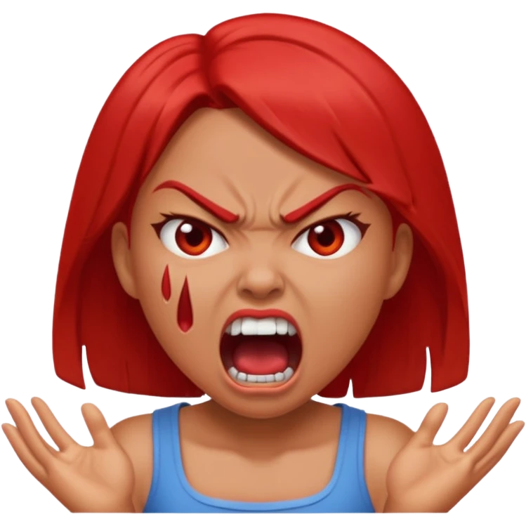 redtsion angry girl ragebait red face emoji