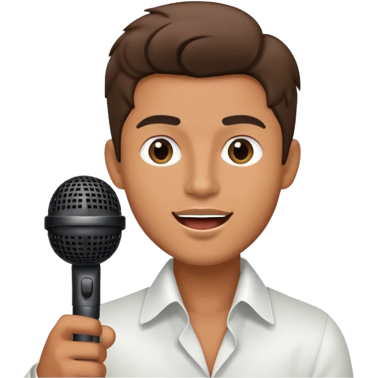 passionate male singer holding microphone emoji
