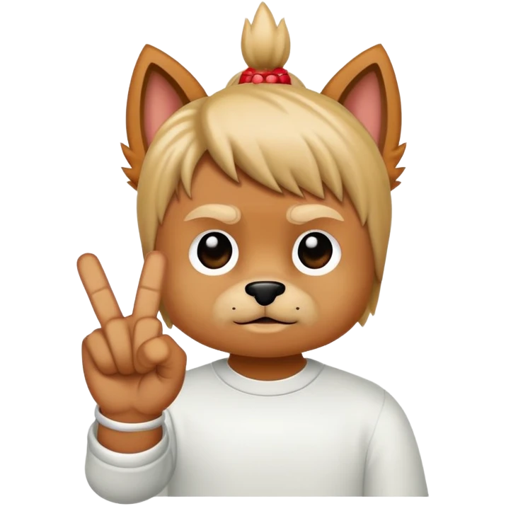 Yorkee giving the middle finger emoji