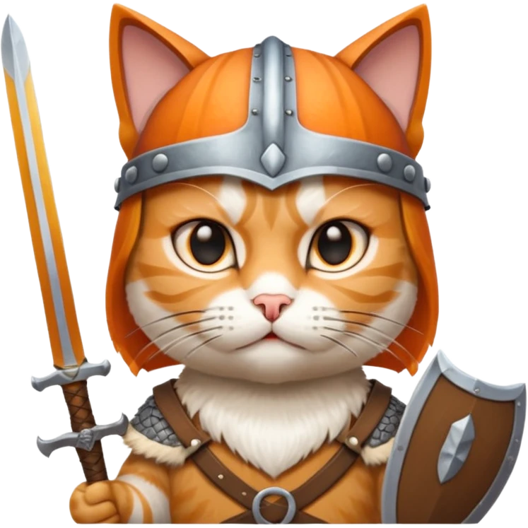 cat with viking helmet and sword emoji