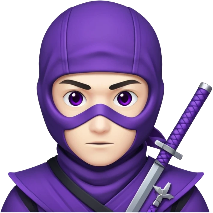 purple ninja with ninja stars emoji