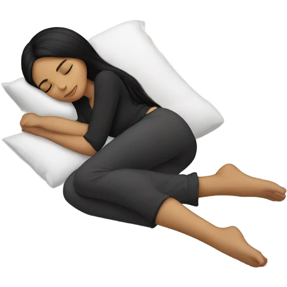girl with long straight black hair sleeping emoji