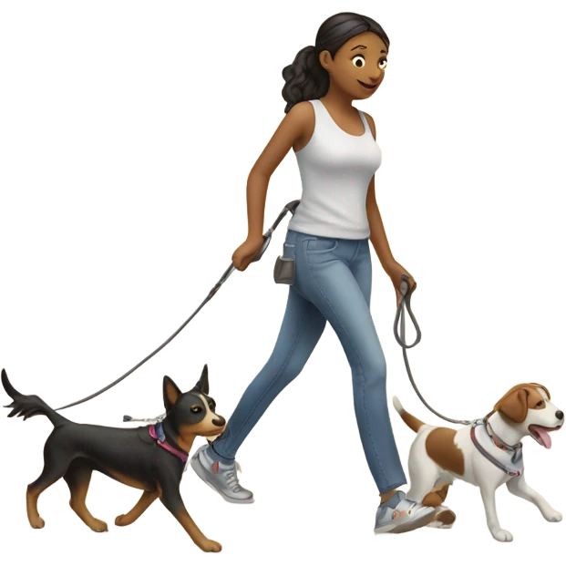 Girl walking dogs emoji
