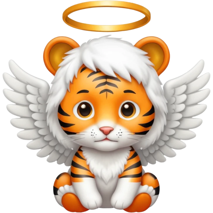 little cute tiger angel emoji