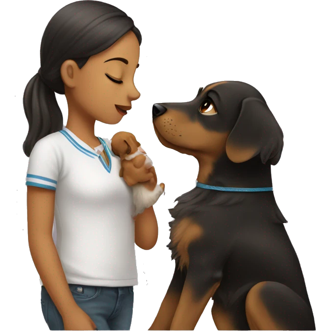 girl kiss dog emoji