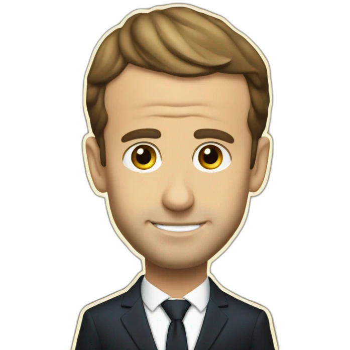 Macron qui fait un doit emoji