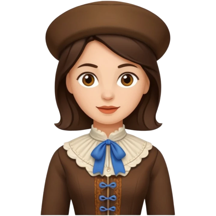brunette woman with traditional brown dutch clothing emoji
