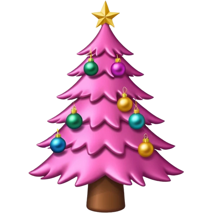 Christmas tree pink emoji