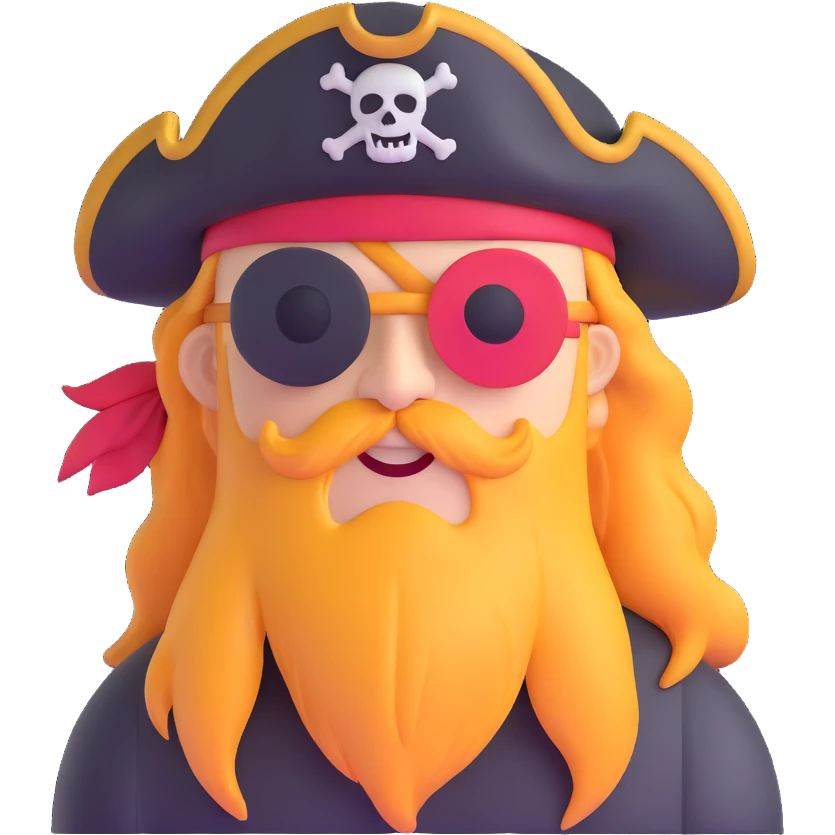 pirate captain with eye patch and hat emoji