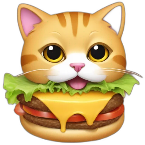 Cat eat thé burger emoji
