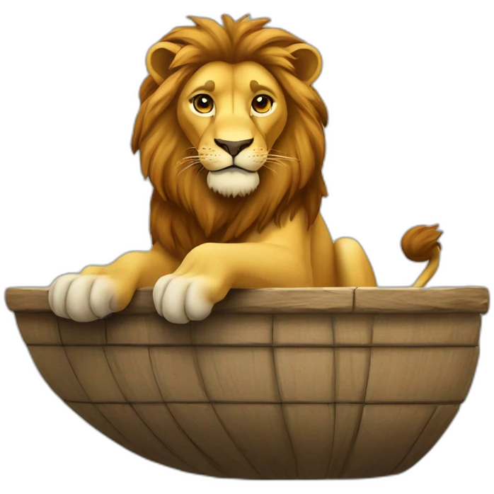 Lion sur une balaine emoji