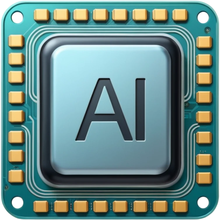 AI라고 글씨가 적힌 AI 칩 혹은 데이터 emoji
