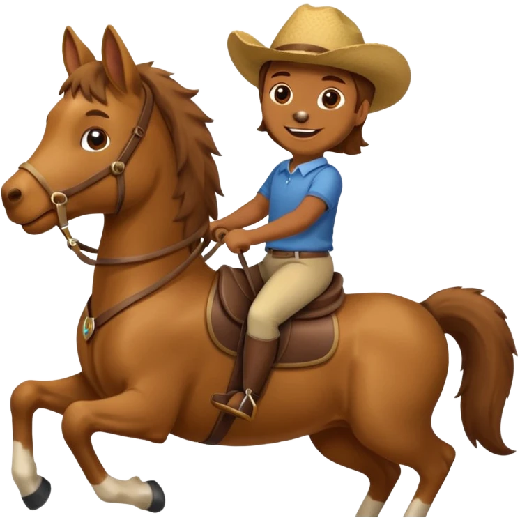 A dog riding a horse  emoji