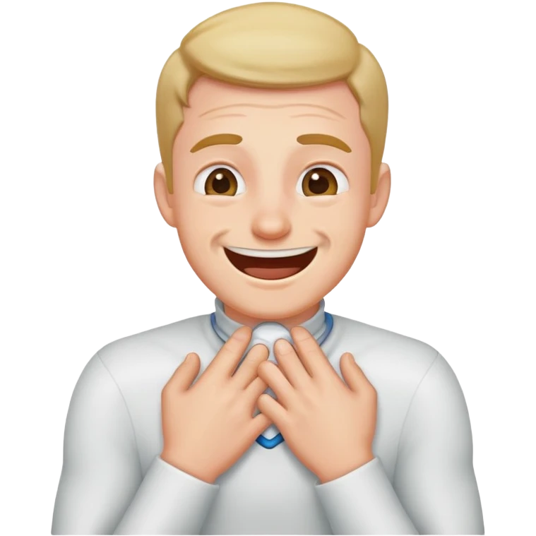 guy smiling while choking himself  emoji
