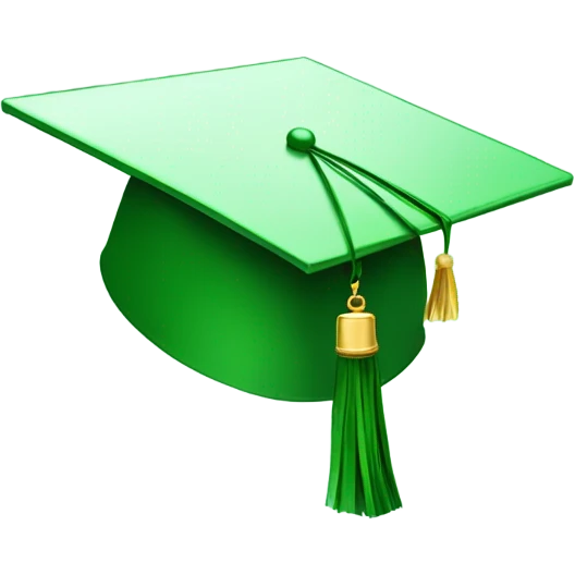 Green graduation cap emoji