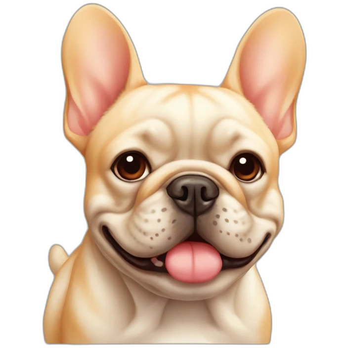 french bulldog dog old cheerful fat orange same color emoji