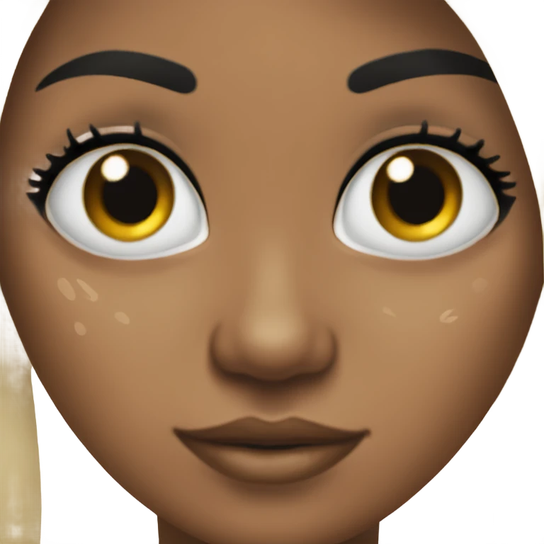 girl whit long black hair, black eyes, freckles and a nose piercing  emoji