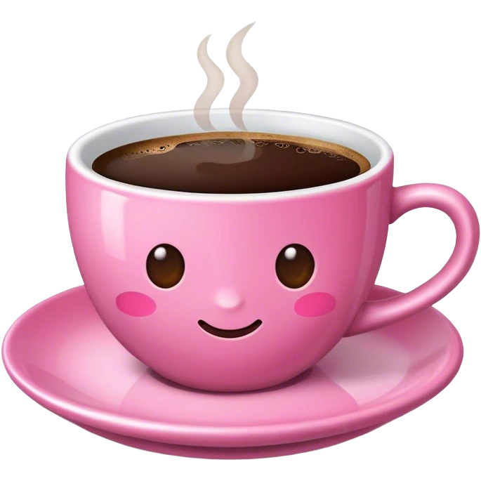 Cup of coffee pink emoji