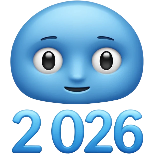 "  2026 " text blue  emoji