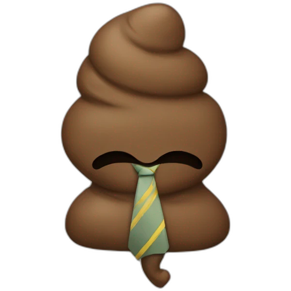 poop with a tie emoji