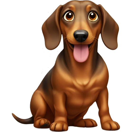 daschund dog with a seal emoji