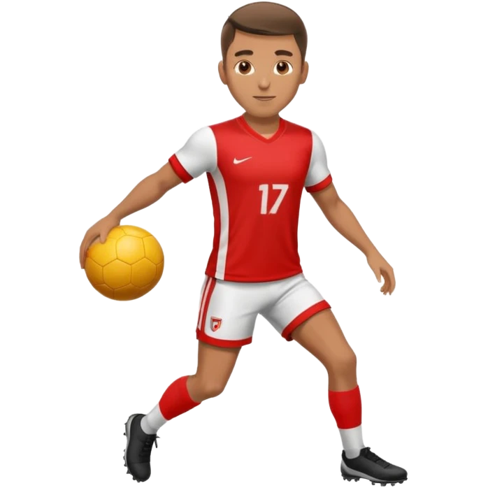 footballer with ball emoji