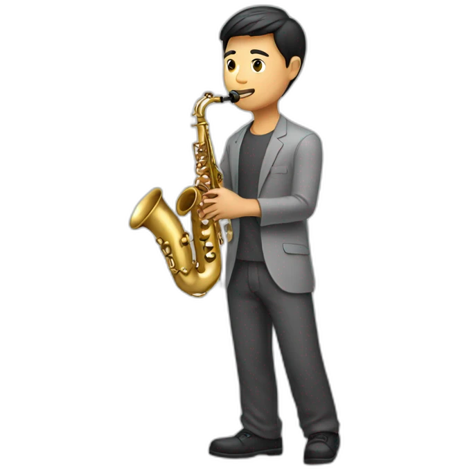 asian guy playing saxophone emoji