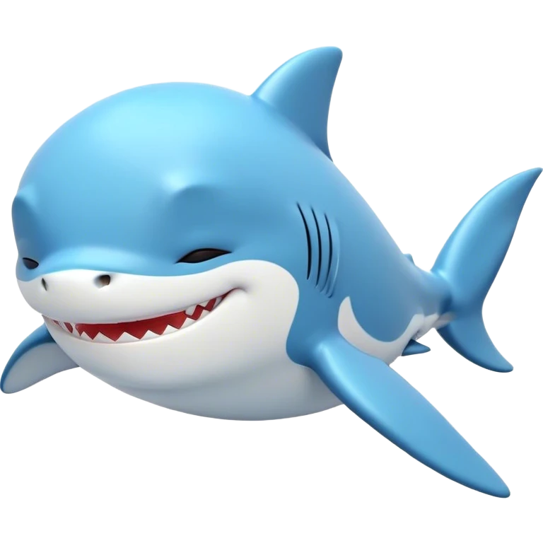Meme-Worthy Cute Sleeping Shark Portrait Emoji, Head resting peacefully with a contented smile, showcasing a powerful, sleek build and a luxuriously soft streamlined body, eyes shut in a serene, restful drift, Simplified yet hilariously adorable features, highly detailed, glowing with a soft, drowsy light, high shine, relaxed and utterly lovable, stylized with an air of playful laziness, bright and heartwarming, soft glowing outline, capturing the essence of a comically sleepy shark, so meme‐worthy it feels like it could instantly become the next viral sensation of adorable oceanic slumber! emoji