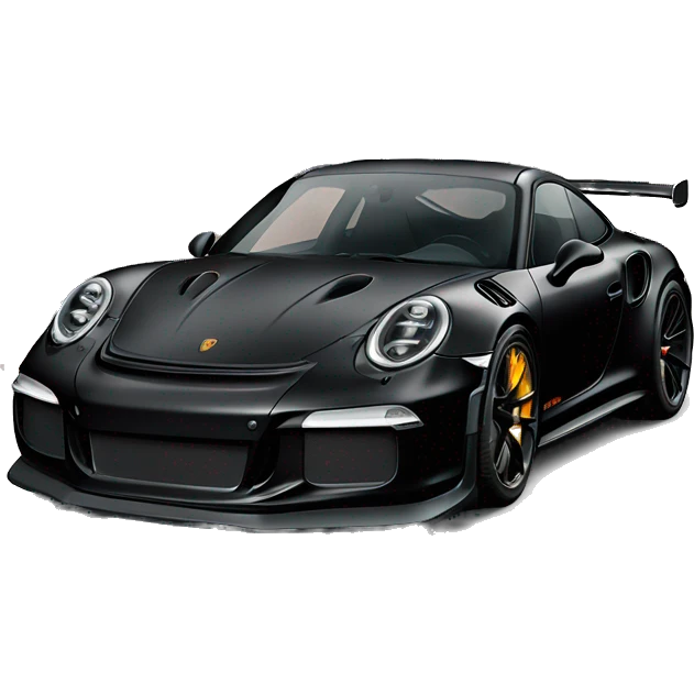 Fully All black Porsche gt3 rs emoji
