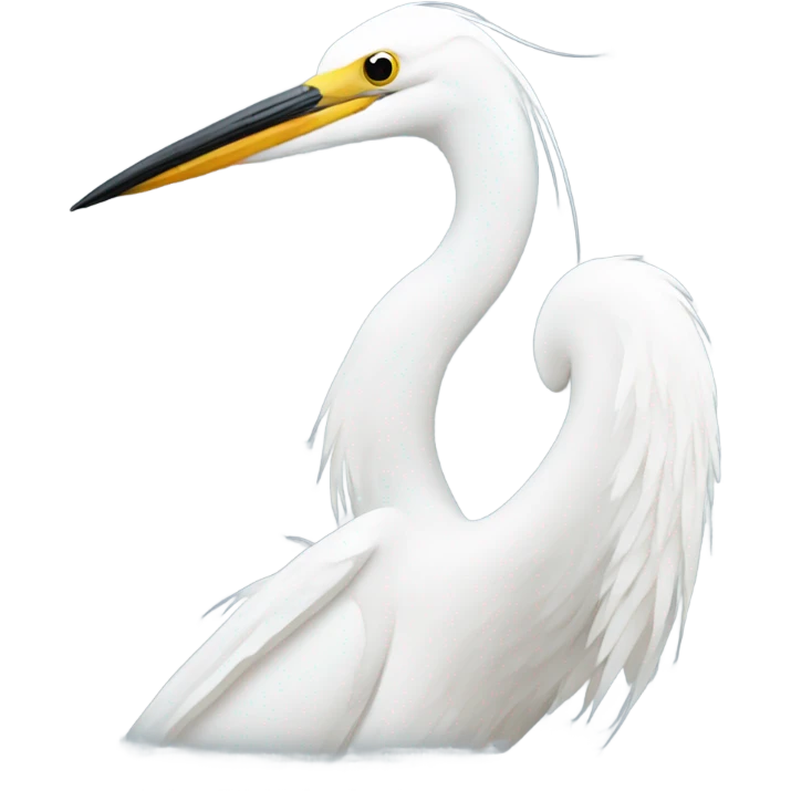 White heron emoji