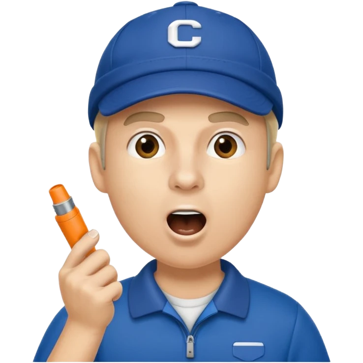 A coach with a cap and whistle, shouting instructions energetically. emoji