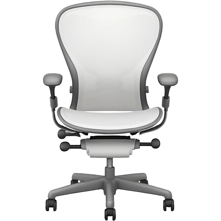 white sayl Herman Miller ergonomic chair back view emoji