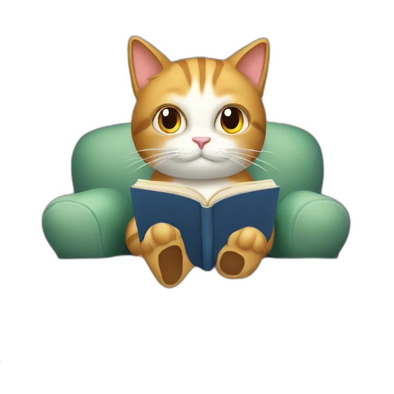 Cat-on-a-sofa-reading-book emoji