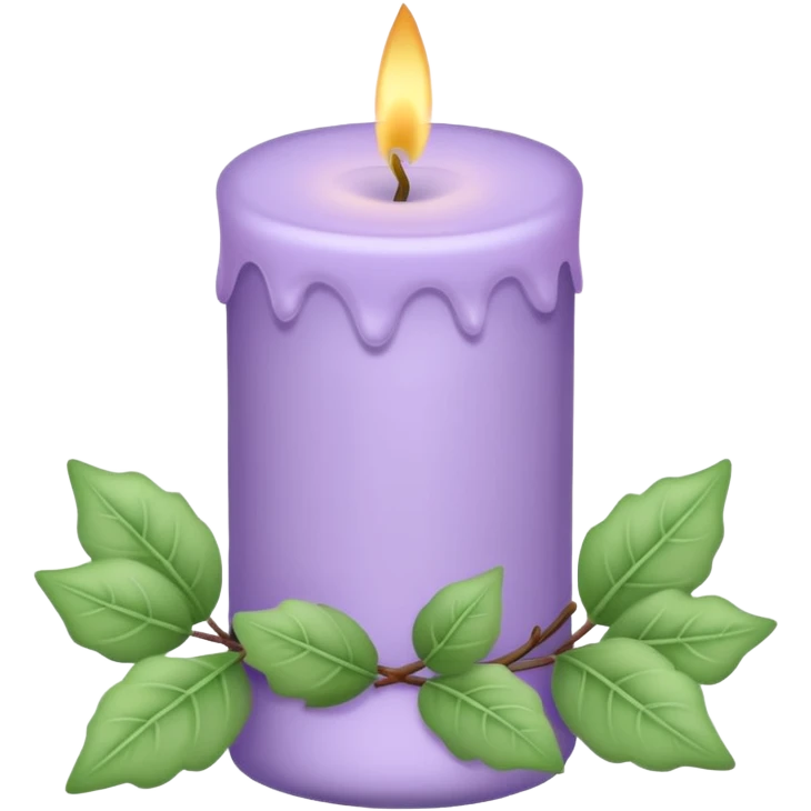 Lavender lilac candle light with pastel petals and ivies emoji
