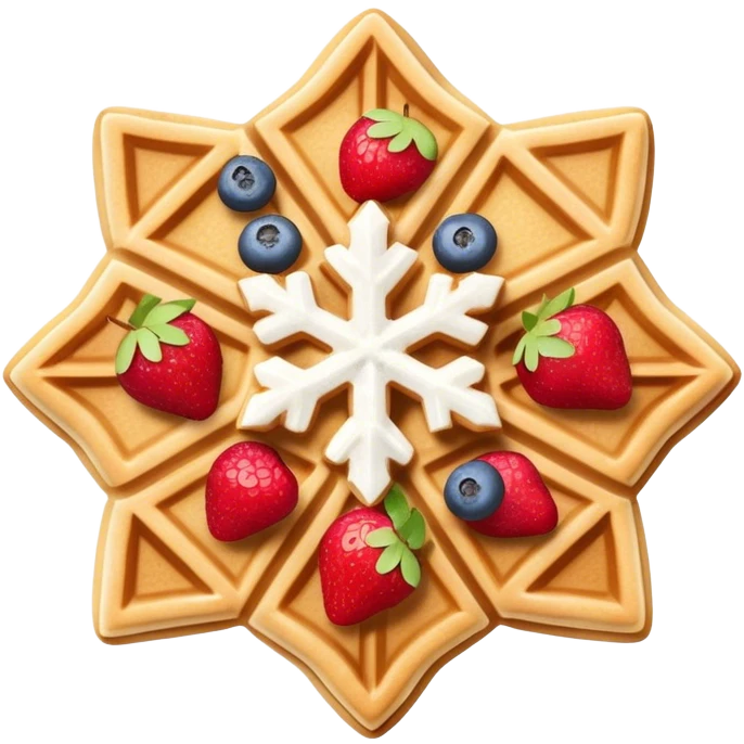 Beige snowflake waffle with fruits emoji
