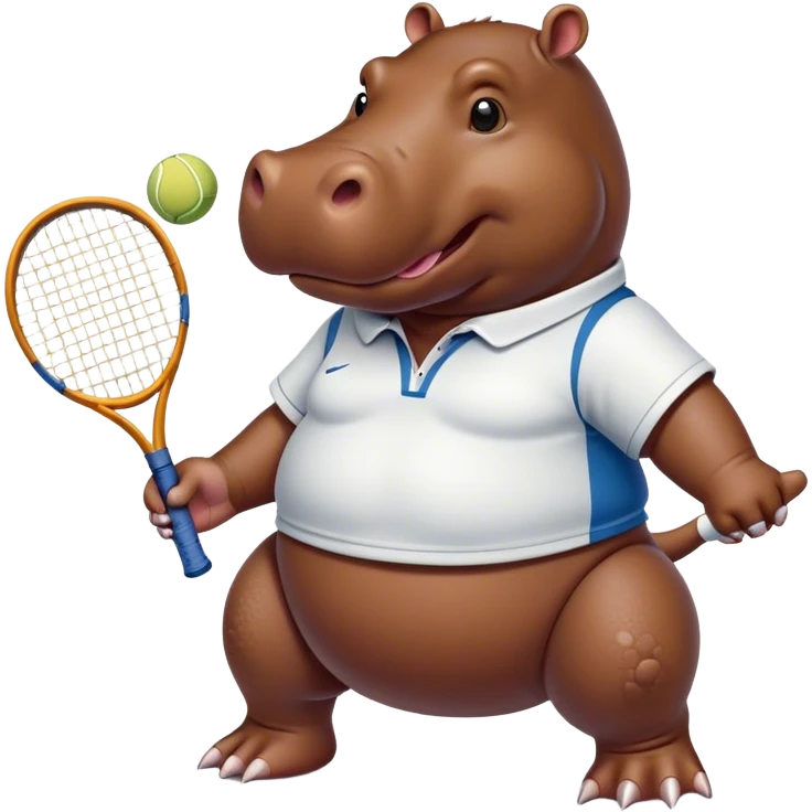 Hippopotame qui joue au tennis  emoji