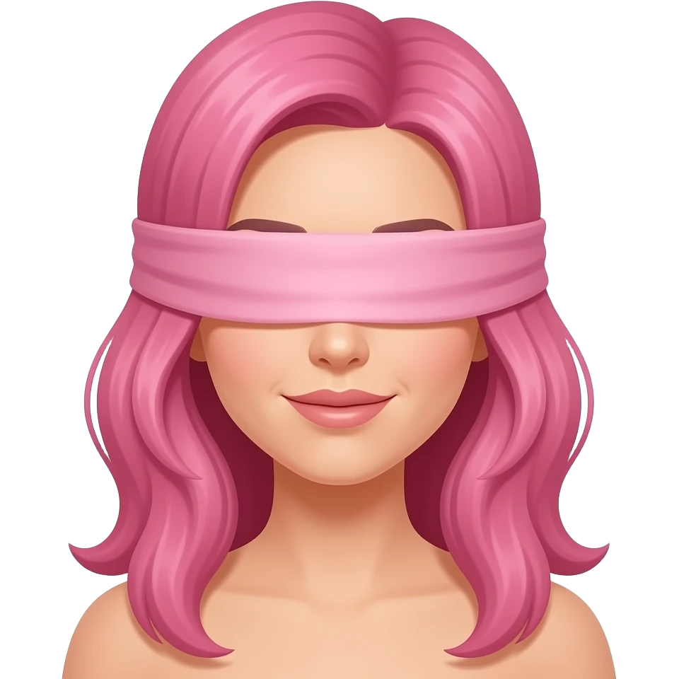 woman with pink hair covering eyes emoji