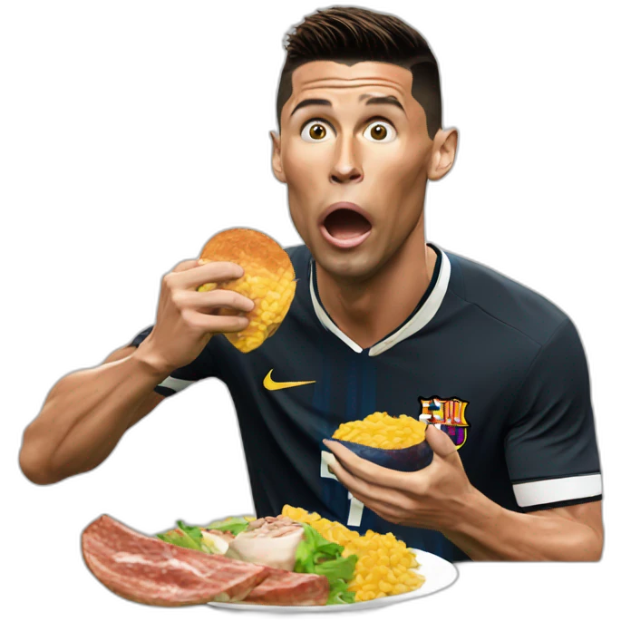 Cristiano ronaldo eating messi emoji