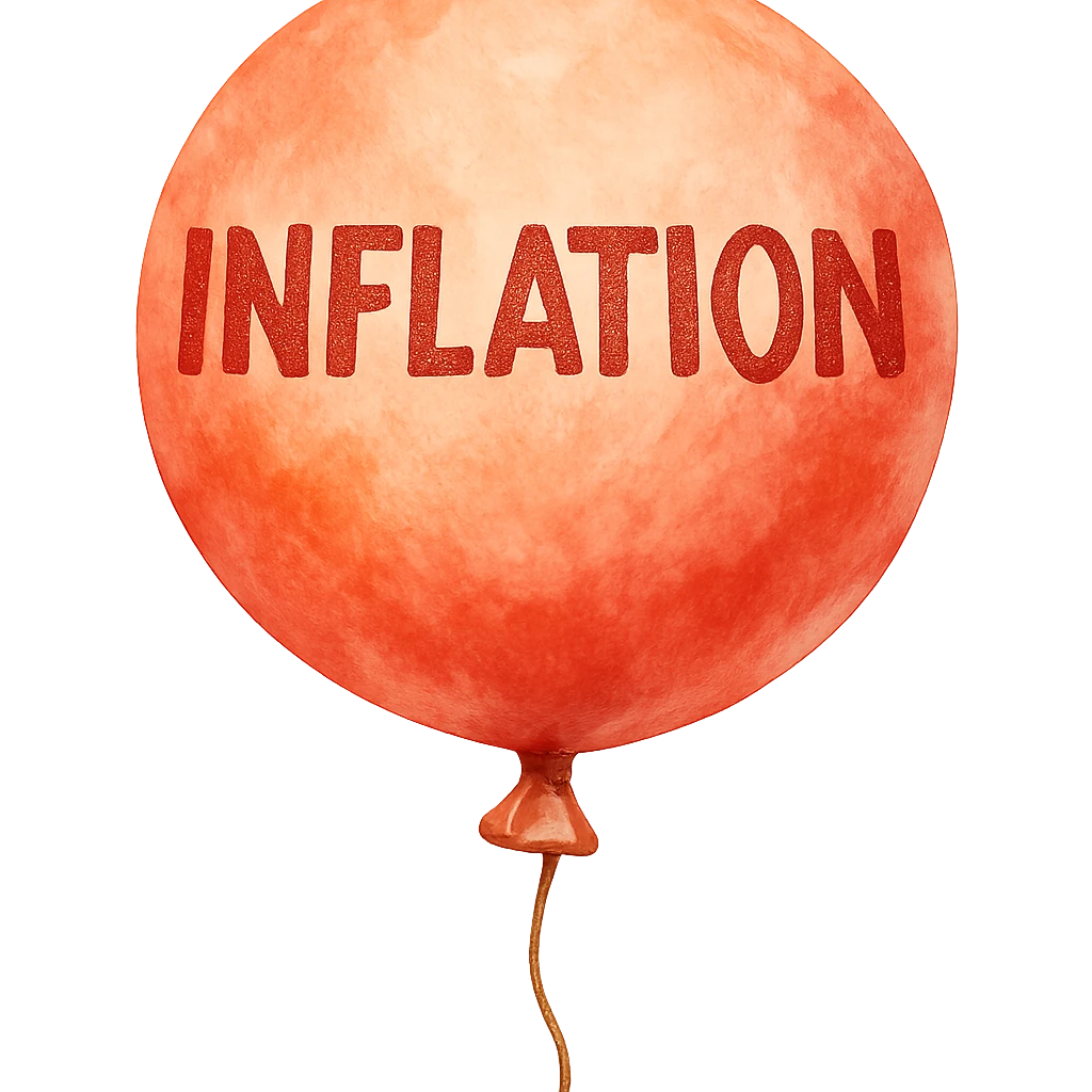 watercolor style representation of inflation emoji