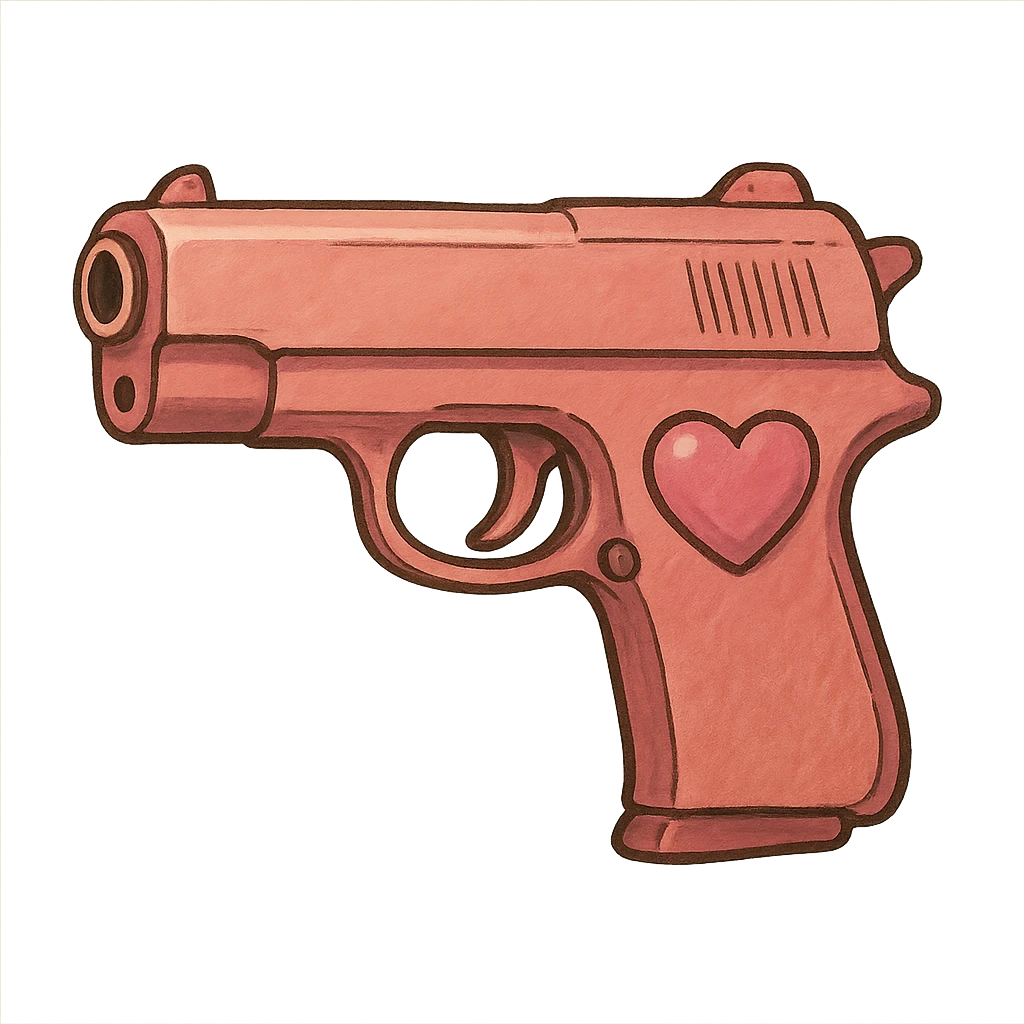 Pink heart pistol emoji