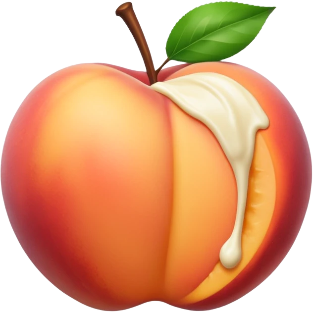 White chocolate dipped peach emoji