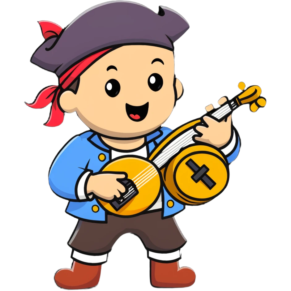 pirate playing a musical instrument emoji