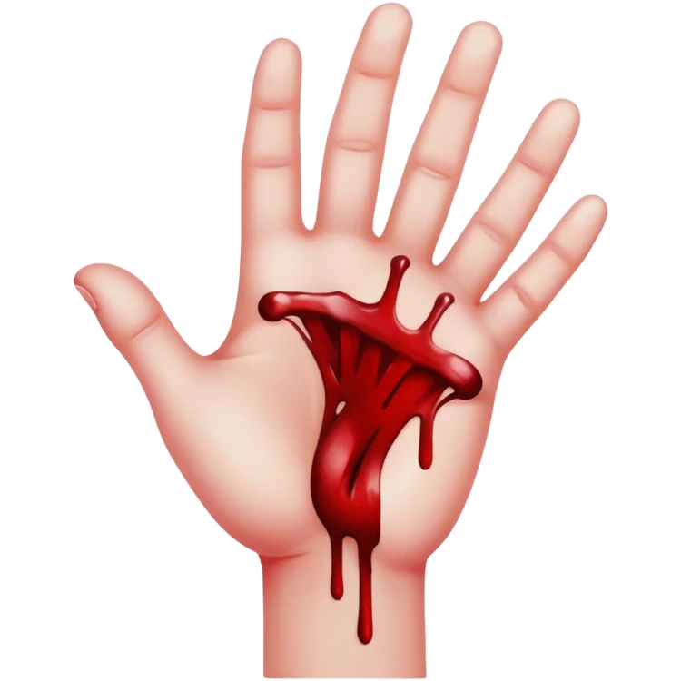 Bloody hand emoji
